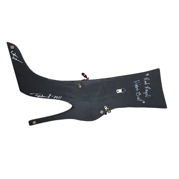 Stained Glass High Heel Boot Shaped Mirror With Beaded Accents & Mosaic Design - Picture 11 of 11